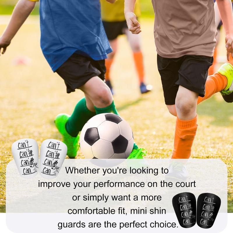 2 Pair Soccer Miniature Shin Guards, 3.15x1.97in Protective Shin Guards Reliable Extra Small Shin Guards Comfortable Football Shin Pads for Teenagers  Adults (Letter Style)