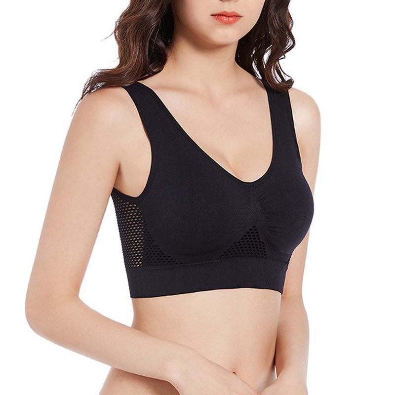 New Fashion Sports Bras for Women Solid Color Hollow-Out Sleeveless Workout Yoga Bra Fitness Sport Seamless Bralette Underwear Running Bras