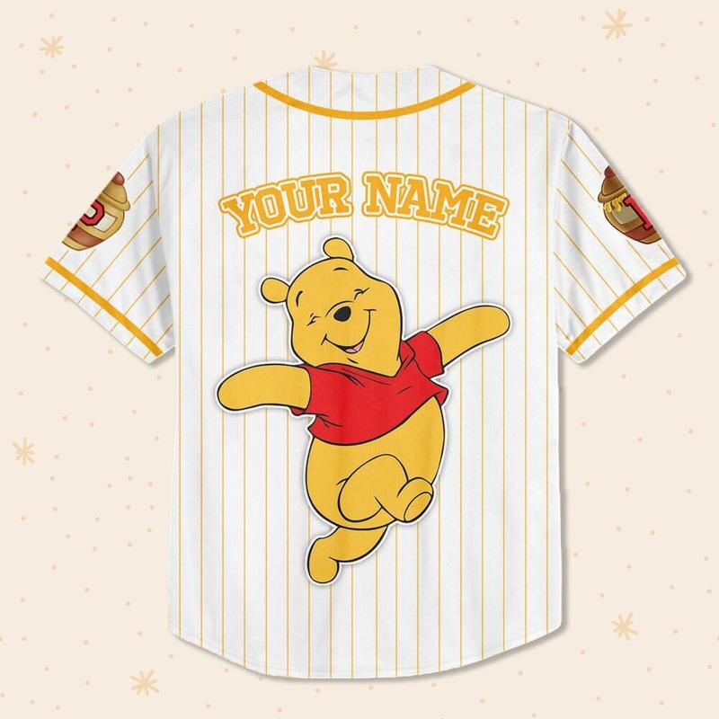 DISNEY MICKEY & CO. Custom Disney Winnie the Pooh Pooh Baseball Custom Youth Disney Jersey Vintage Baseball Jersey Disney Gift for Disney Fans