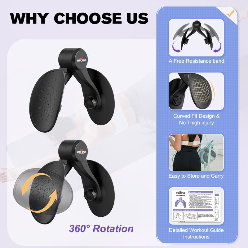 Relife Sports Thigh master Exercise Equipment with 360° Rotation Leg Workout Exercise Equipment Device kegal exerciser Toner inner thigh exerciser