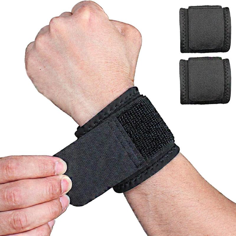 2 Pack Wrist Brace Adjustable Wrist Support Wrist Straps for Fitness Weightlifting, ,  , Wrist Wraps Wrist  Highly Elastic (Black)