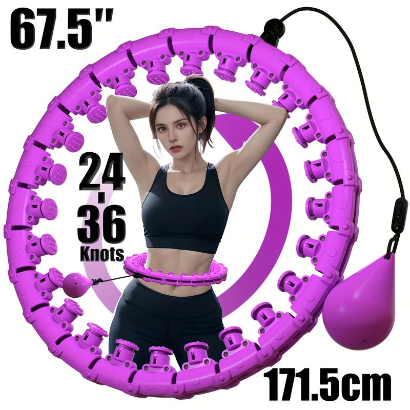 Adult Weight Loss Weighted Hula Hoop, Size 47 Inches, 24 One Removable Link, Suitable for Women and Beginners Sports Circle