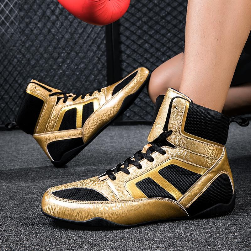 Professional Boxing Shoes, 1 Pair Unisex High Top Boxing Shoes, Breathable Comfortable Fighting Training Shoes, Footwear for Men & Women