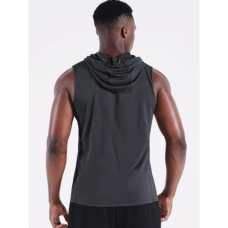 Men's Workout Tank Tops 3 Pack Sleeveless Running Shirts with Hoodie