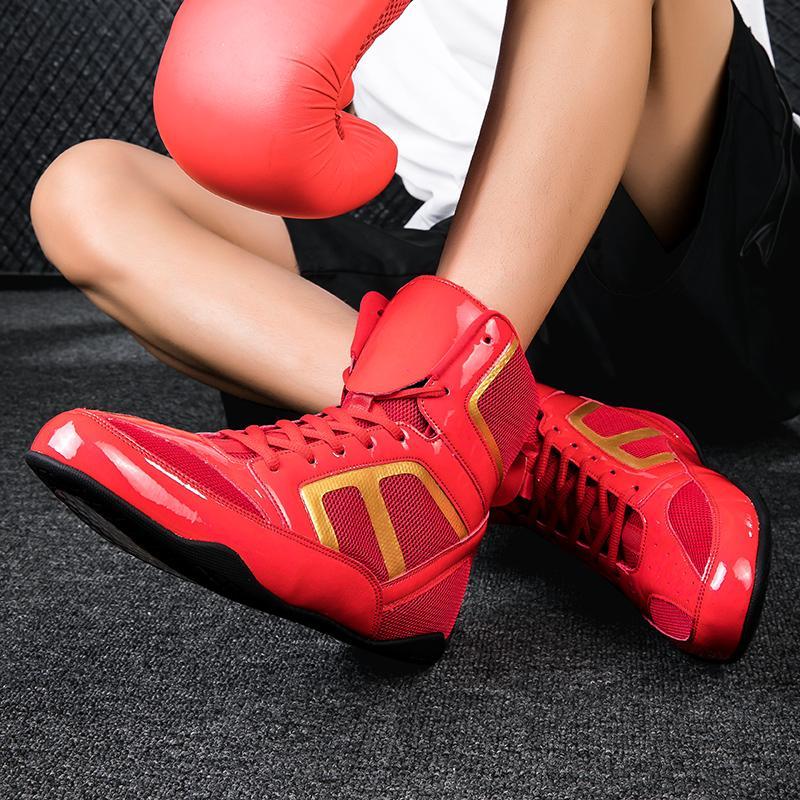 Professional Boxing Shoes, 1 Pair Unisex High Top Boxing Shoes, Breathable Comfortable Fighting Training Shoes, Footwear for Men & Women