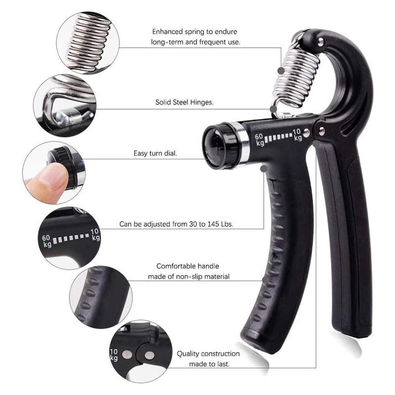 Hand Gripper with Adjustable Resistance, Forearm Gripper Hand Grip Strengthener for Finger Wrist Strength Training, Grip Strength, Hand Grips Exerciser