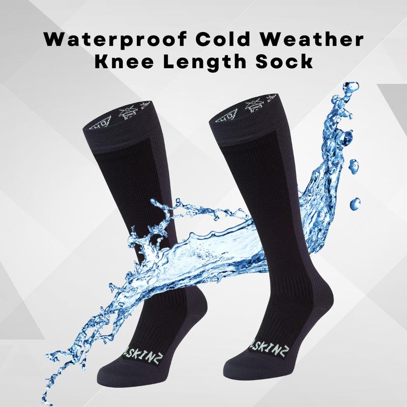 Waterproof Breathable Unisex Socks, Sealskinz Black Waterproof Cold Weather knee Length Socks, Ideas For Outdoor Activity, Hiking Cycling Running