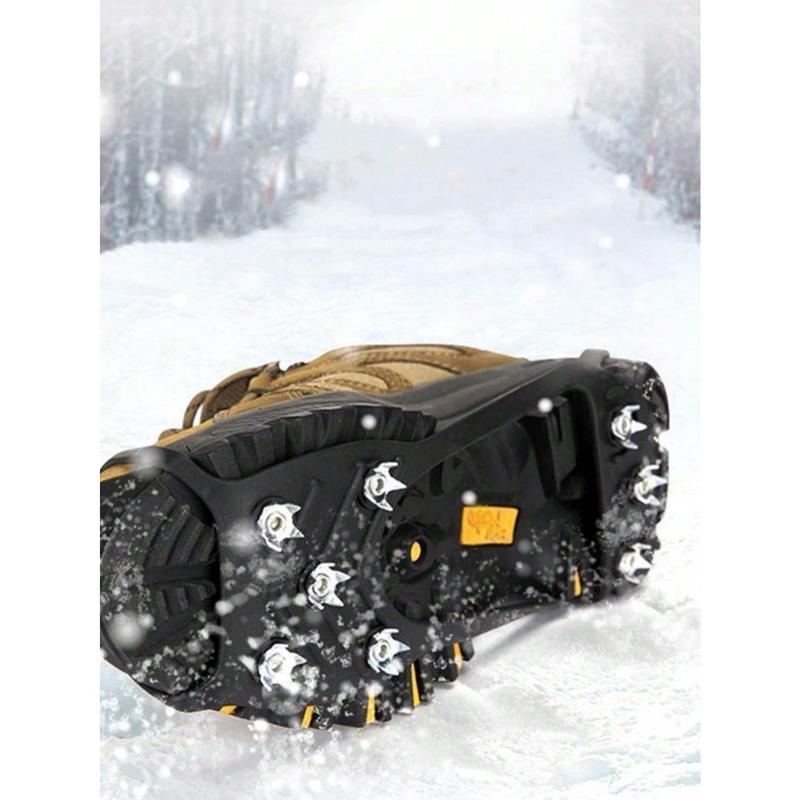 [Black Friday] 1pair Outdoor Anti-Skid Shoe Covers Ice Claws With 8 Stainless Steel Teeth Winter Anti-Slip Snow Grips Walking Crampons