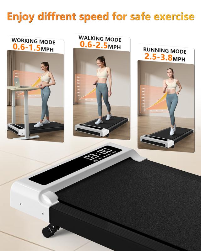 VIPLAT Walking Pad Treadmill Under Desk,Desk Treadmill for Office Home Under Desk,265 lbs Capacity Compact Mini Treadmill 2.5HP 2 in 1 Walking Jogging with Remote Control.LED Display