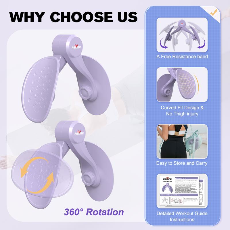 Relife Sports Thigh Master Hip Trainer Kegel Exerciser, Pelvic Floor Trainer Workout Equipment of Arms,Inner Thigh Toners Master,Pelvic