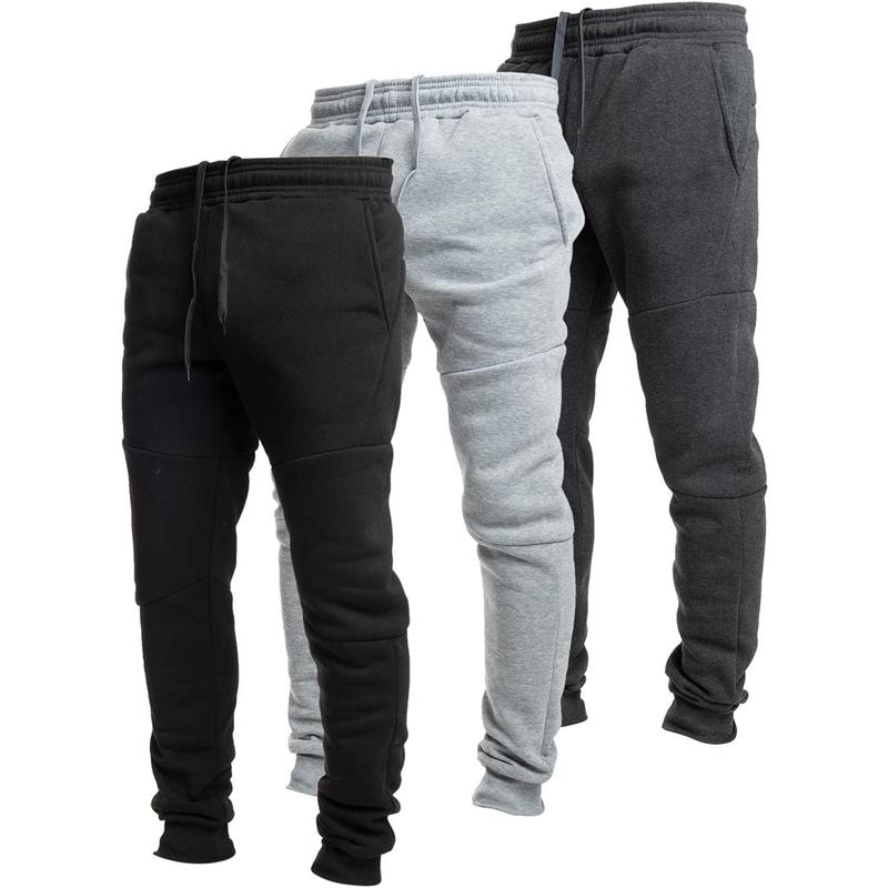 3 Pack Fleece Active Tech Joggers for Men, Mens Sweatpants with Zipper Pockets demitra joggers