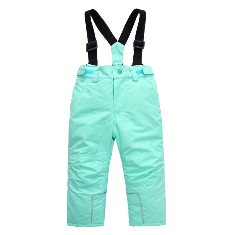 Girls Solid Suspender Ski Trousers Set for Winter Sports Skiing Kids Clothes