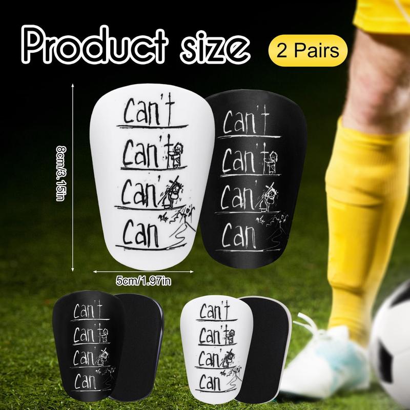 2 Pair Soccer Miniature Shin Guards, 3.15x1.97in Protective Shin Guards Reliable Extra Small Shin Guards Comfortable Football Shin Pads for Teenagers  Adults (Letter Style)