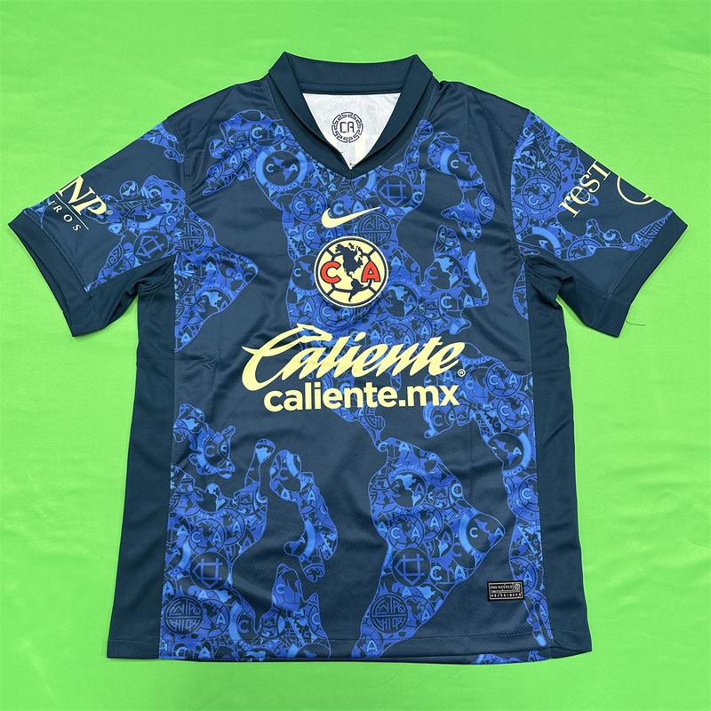 Nike 2425 LIGA MX Club America Away Blue Short Sleeve Soccer Jerseys New Season Quick Dry Sports