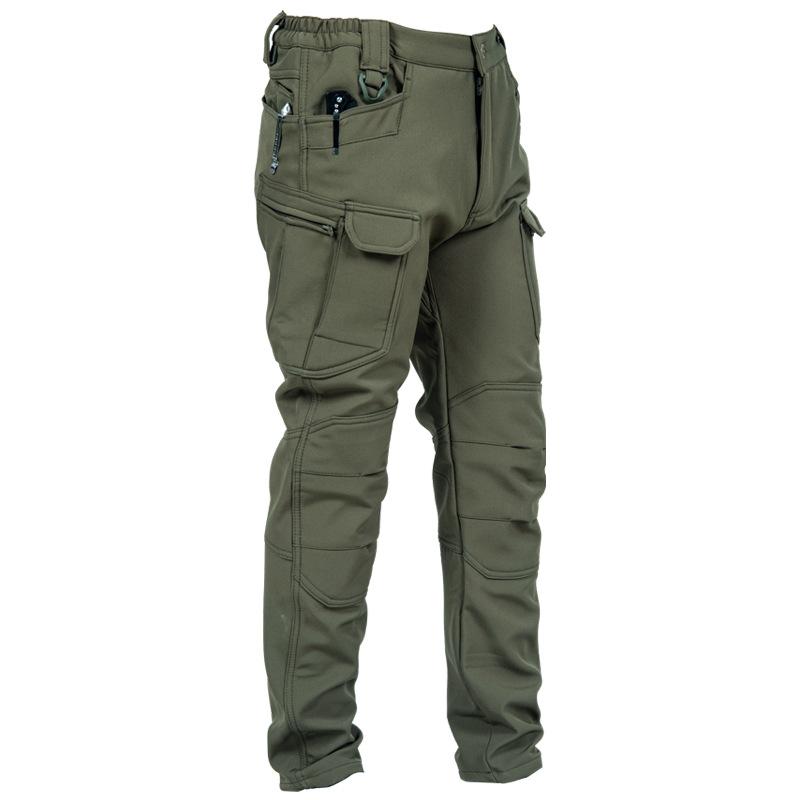 New Fashion Ix7 Outdoor Technical Trousers Men's Soft Shell Tactical Pants Fleece Warm Casual Working Pants Fleece-lined Thickened Climbing Pants Outdoor Sports Equipment Popular Black Five