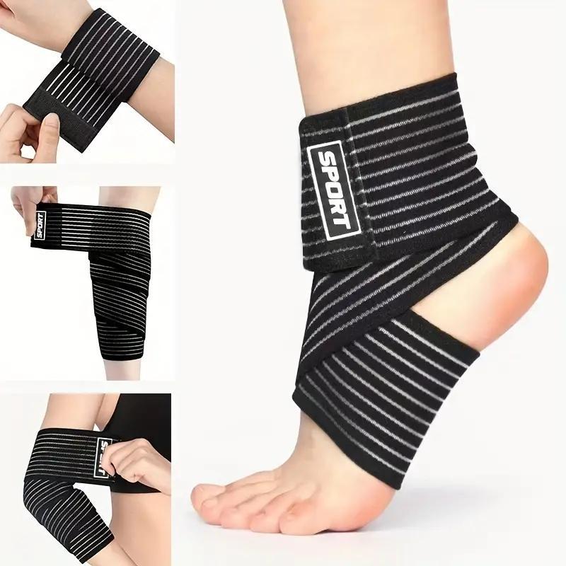 Knee & Calf Wrapping Band, Breathable Knee Support Band, Elastic Knee Wrap for Basketball, Running, Tennis, Soccer, Football, Volleyball, Christmas Gift