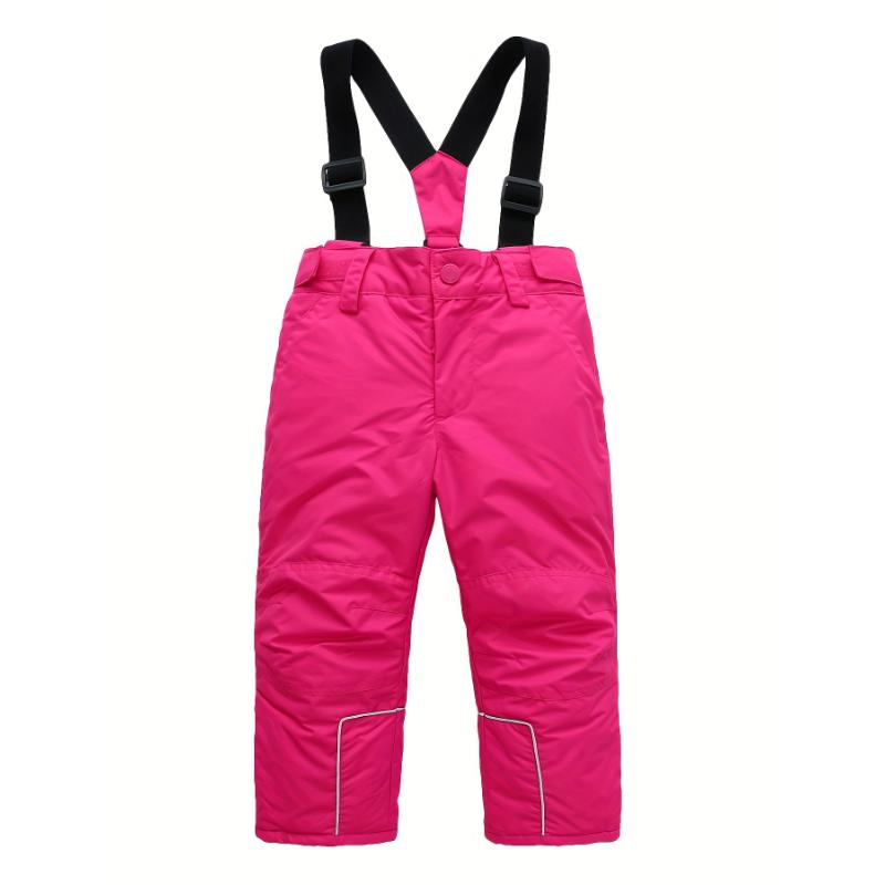 Girls Solid Suspender Ski Trousers Set for Winter Sports Skiing Kids Clothes