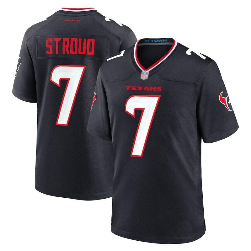 H0uston Te_xans C.J. Stroud #7 Men's Navy 2024 Game Jersey