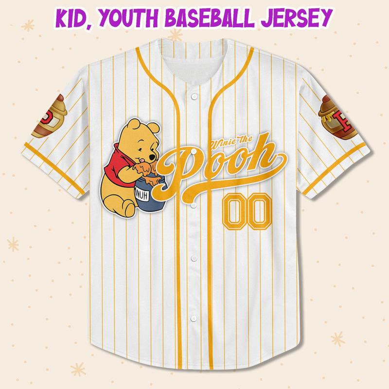 DISNEY MICKEY & CO. Custom Disney Winnie the Pooh Pooh Baseball Custom Youth Disney Jersey Vintage Baseball Jersey Disney Gift for Disney Fans