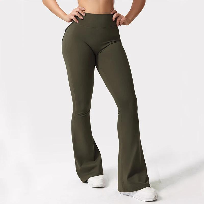 2024 New High-Stretch Women's Wide-Leg Yoga Leggings with Pockets. Perfect for Fitness and Everyday Comfort, These Compression Pants Offer a Barely-There Feel. butt