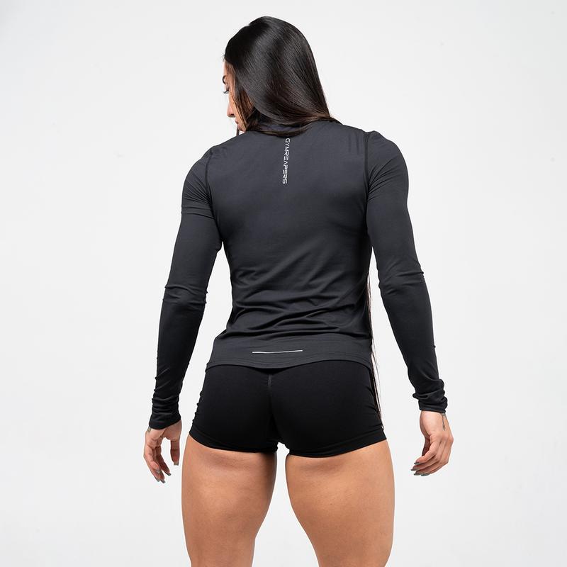 Gymreapers Women's Moisture-Wicking All-Day Comfort Quarter Zip Shirt with Reflective Logo