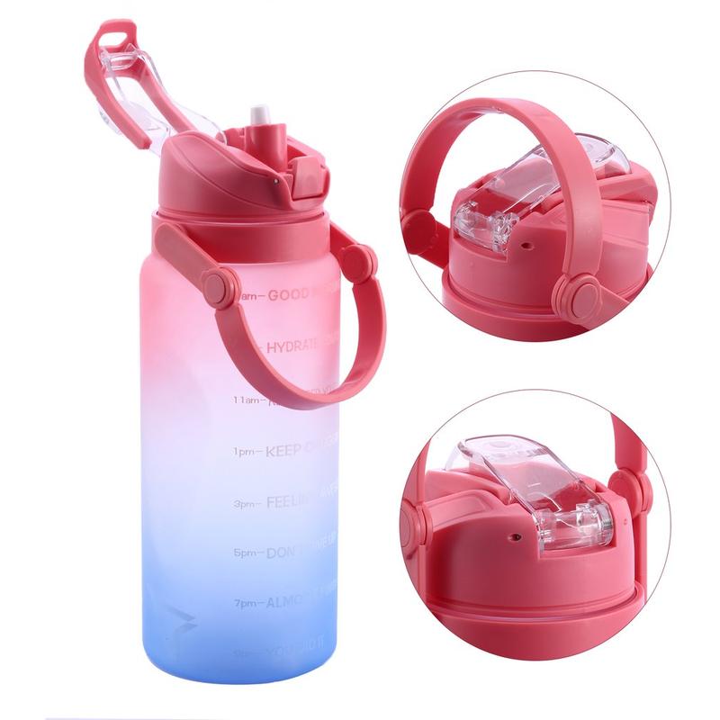 Kettle Reusable Motivational Water Bottle Leak Proof BPA-free Water Bottle Suitable For Fitness Gym And Outdoor Sports(64oz 128oz)