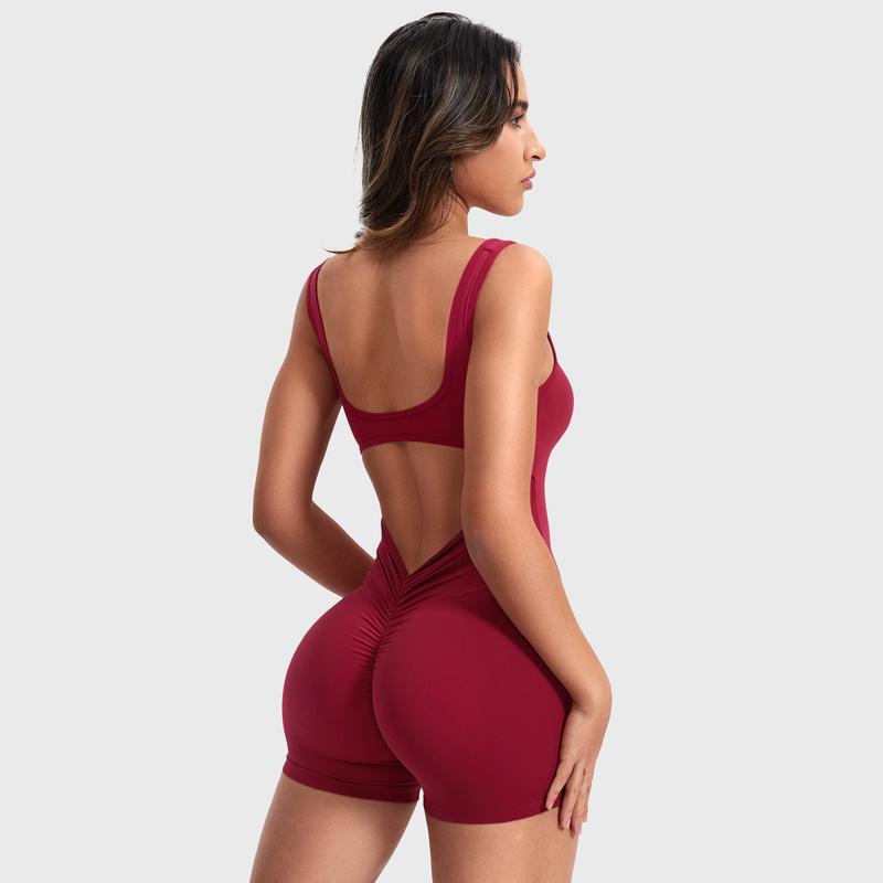 YEOREO One Piece  Jumpsuits for Women Backless Tummy Control Sleeveless Jumpsuits Lizvette V Back Scrunch Yoga Romper