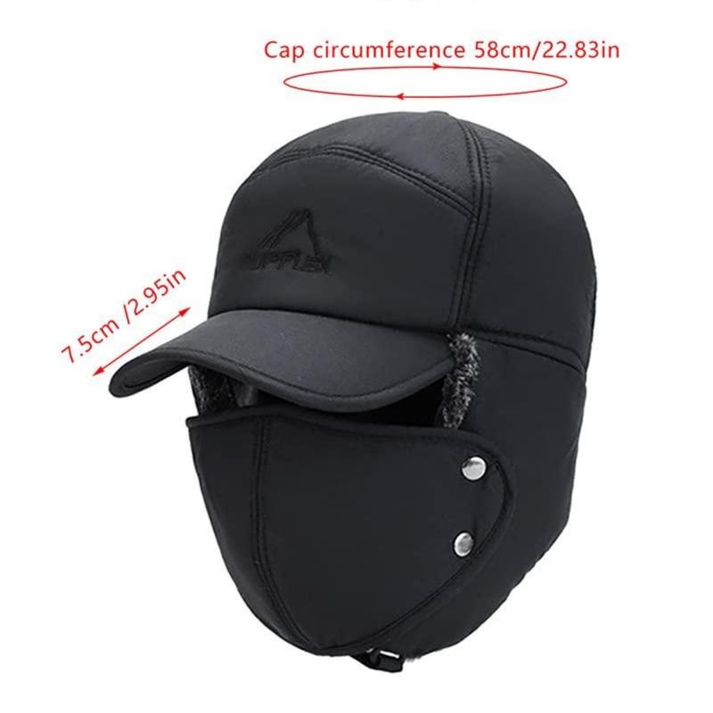 Thermal Cap 3-in-1 Men's & Women's Winter Warm Cold, Thickened Motorcycle Face Cover, Winter Essentials, Warm Fur Lined, Catcher Cap with Ear Flaps, Full Face Warm Cover, Wind Resistant Bike Motorcycle Headgear Outdoor sports cap with removable mask