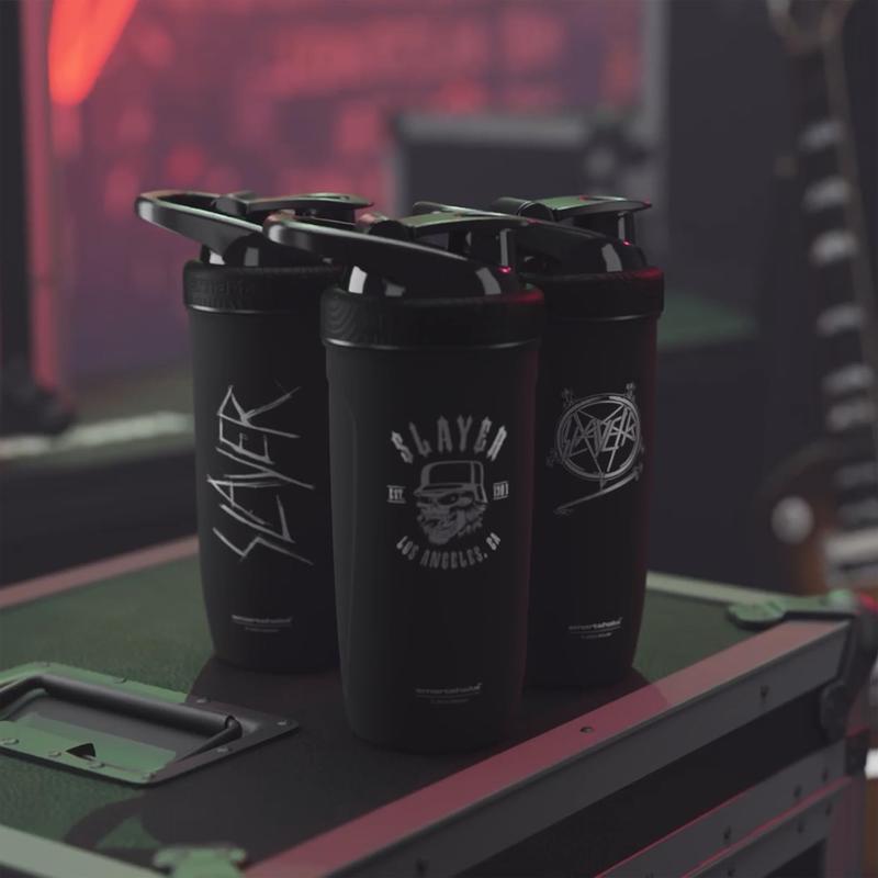 700ml Stainless Steel Protein Shaker Bottle - Leakproof Screw-On Lid, BPA-Free, Unisex - Slayer Scratchy Logo Design