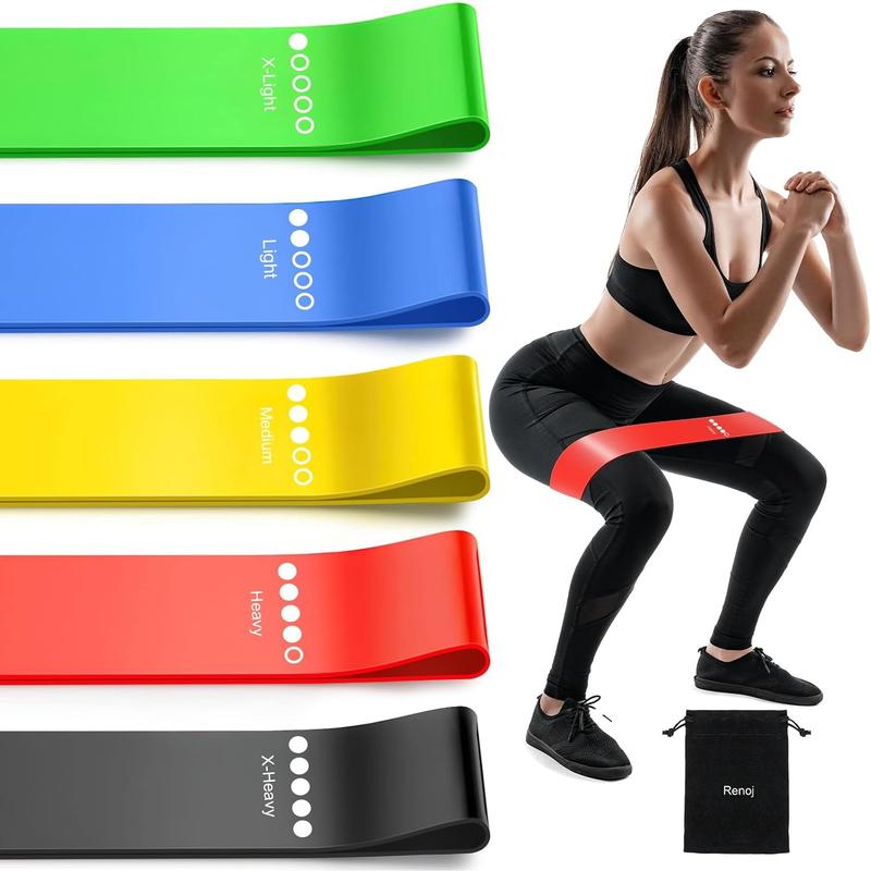 Resistance Bands for Working Out, Elastic Exercice Loop Bands for Physical Therapy, 5 Set of Stretch Bands for Booty Legs, with Instruction Manual and Carry Bag