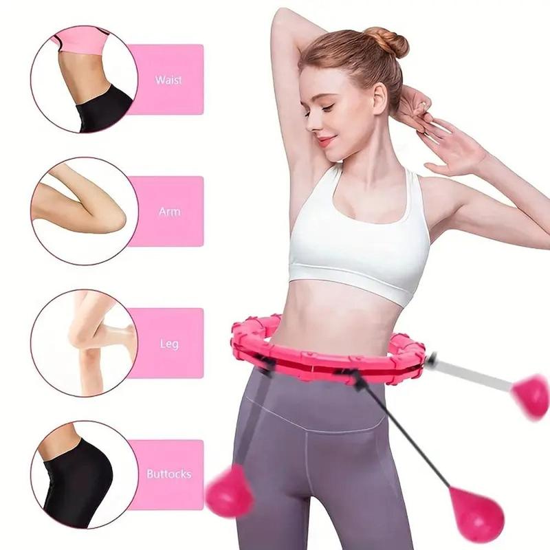 24 Sections Detachable Fitness Ring, 1 Set Portable Removable Pilates Ring & Weighted Ball, Workout Equipment for Women