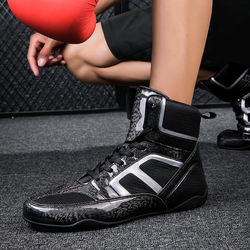 Professional Boxing Shoes, 1 Pair Unisex High Top Boxing Shoes, Breathable Comfortable Fighting Training Shoes, Footwear for Men & Women