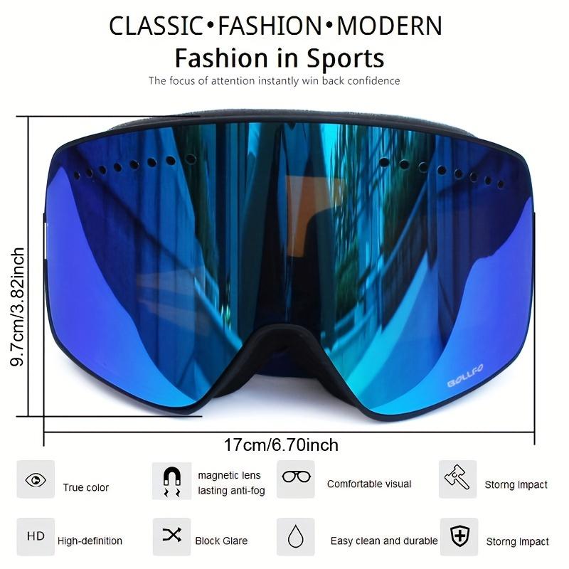 Ski Len Ski Goggles With Magnetic Double Layer Lens, Skiing Anti-fog UV400 Snowboard Goggles For Men And Women, Outdoor Sports Ski Glasses, Eyewear