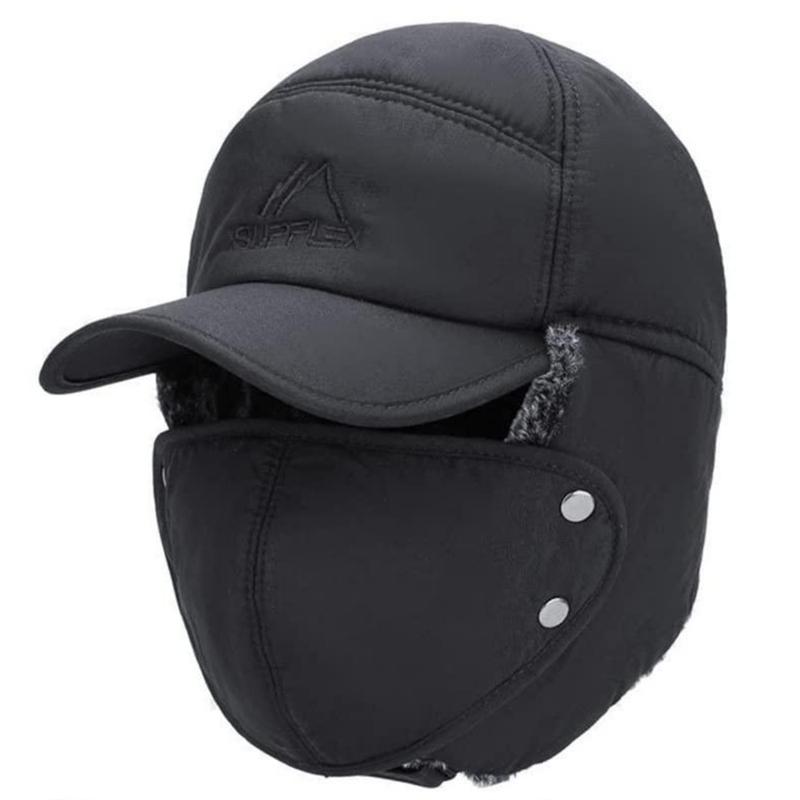 Thermal Cap 3-in-1 Men's & Women's Winter Warm Cold, Thickened Motorcycle Face Cover, Winter Essentials, Warm Fur Lined, Catcher Cap with Ear Flaps, Full Face Warm Cover, Wind Resistant Bike Motorcycle Headgear Outdoor sports cap with removable mask