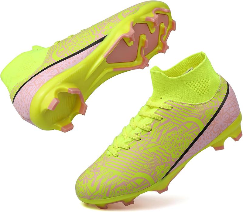 Boys Girls Soccer Cleats Lace Up Cleats Outdoor Football Shoes