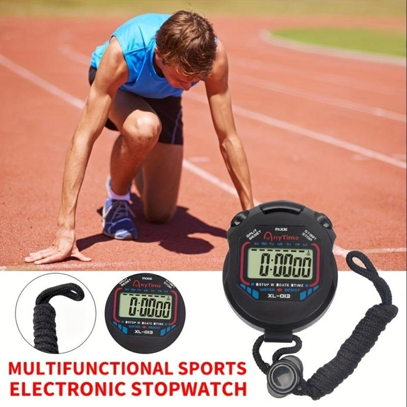 Professional Digital Stopwatch Timer, 1 Count Handheld LCD Stop Watch Sports Fitness Coaches and Referees, Gym Accessories