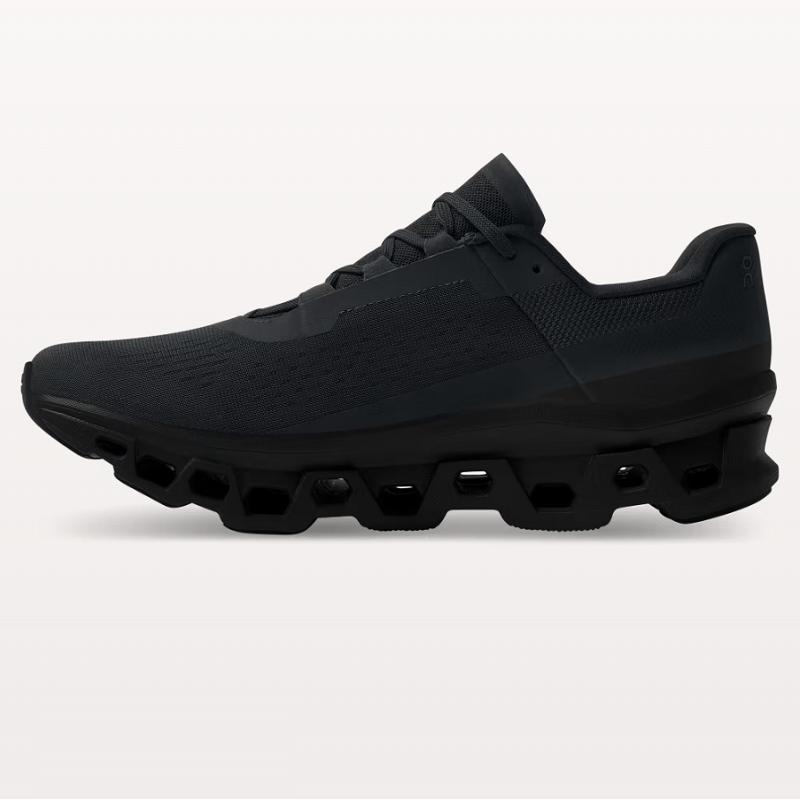 On Men's Cloudmonster Running Shoe, All Black