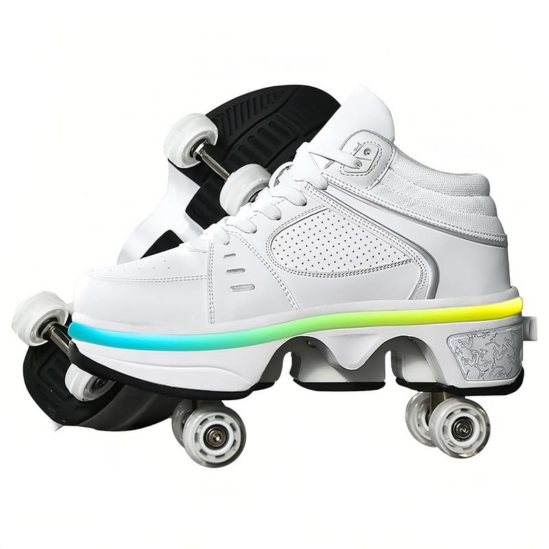 Yousulun Roller Skate Shoes For Men And Women, 4-Wheel Retractable Roller Skates, 2-in-1 Roller Shoes, Outdoor Sneakers With Wheels, For Birthday  Christmas