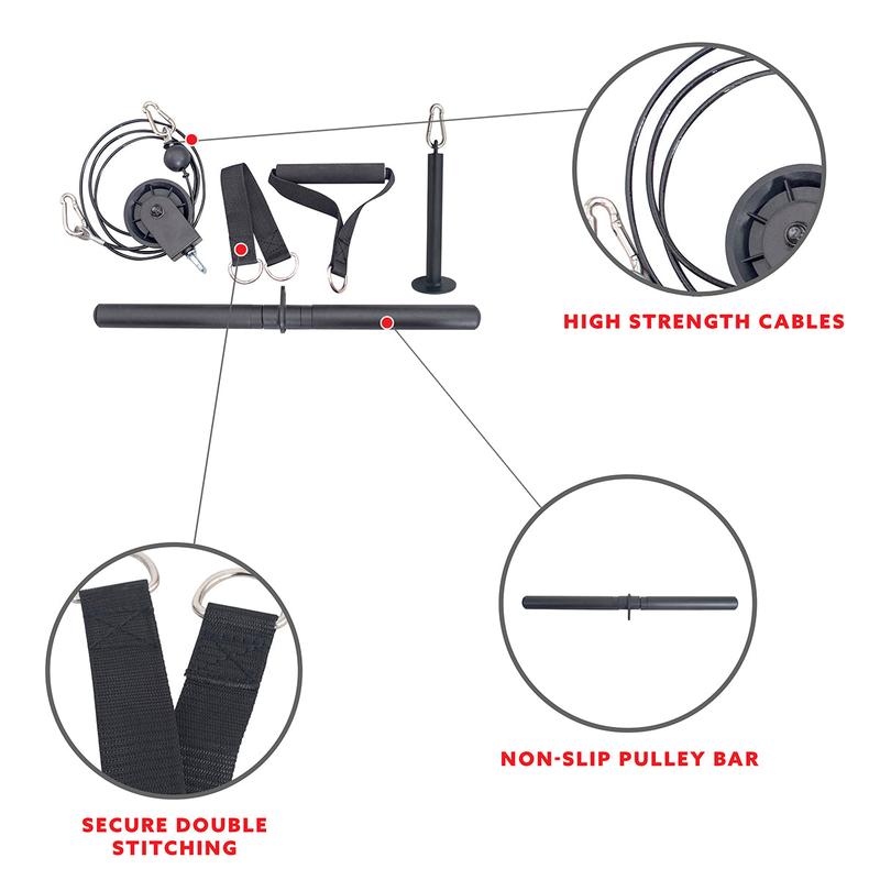 Lat Pulldown Attachment for Power Racks and Power Cages, Non-Slip Pull Bar, Pulldown Attachments, Cable Attachment for Home Gym