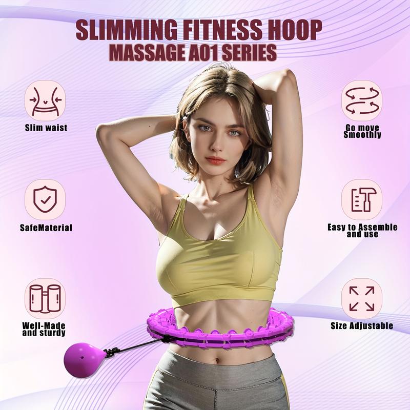 Adult Weight Loss Weighted Hula Hoop, Size 47 Inches, 24 One Removable Link, Suitable for Women and Beginners Sports Circle