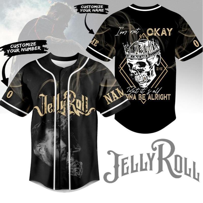 14 Designs Jelly Roll Im Not Okay Limited Edition Baseball Jersey Halloween Gifts Jelly Roll Jersey Jelly Roll Concert Shirt Jelly Roll Shirt Custom Jersey Western Jersey For Men Women