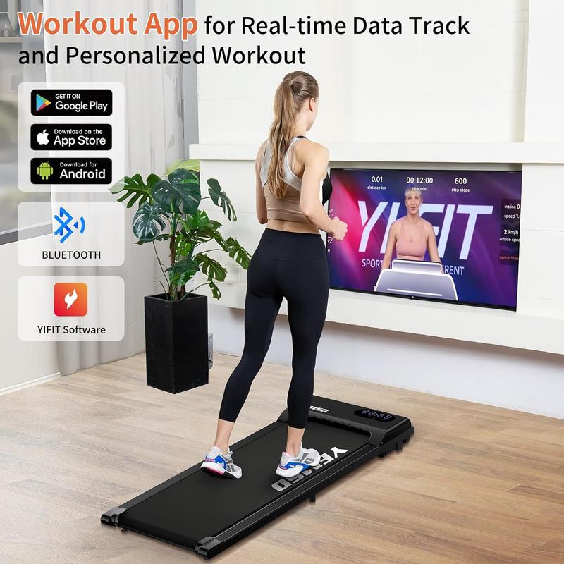 YEMSD Walking Pad Treadmill - 2.25HP Under Desk Fitness Solution for Home Office with LED Display and Remote Controller