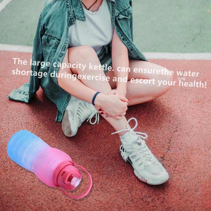 Kettle Reusable Motivational Water Bottle Leak Proof BPA-free Water Bottle Suitable For Fitness Gym And Outdoor Sports(64oz 128oz)