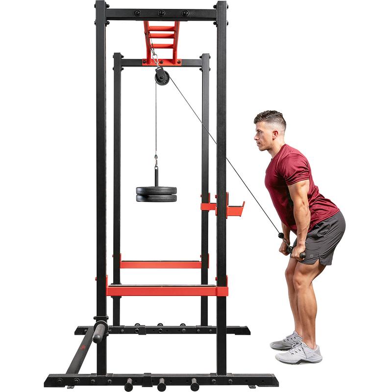 Lat Pulldown Attachment for Power Racks and Power Cages, Non-Slip Pull Bar, Pulldown Attachments, Cable Attachment for Home Gym