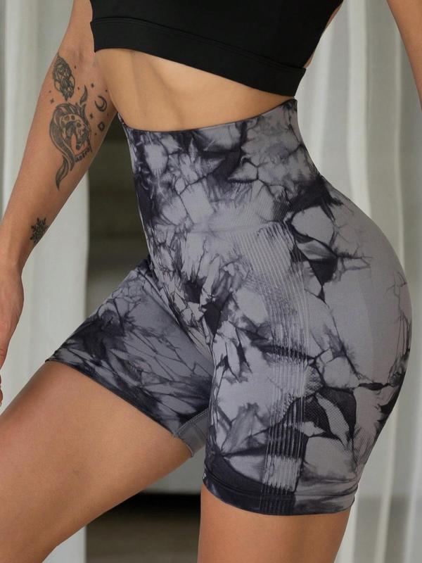 Women's Tie Dye High Waist Athletic Sports Shorts Leggings, Sporty Mufti Clothes, Skinny Gym Shorts, Gym Clothes, Back To School Outfits, Fitness for Sport & Outdoor, Fall Outfits, Ladies Sportswear Bottoms