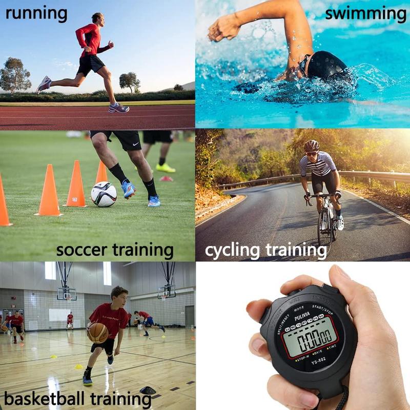 Sports Stopwatch Timer Single Lap Split Digital Stopwatch for Coaches Swimming Running Sport Training Stopwatch, Black