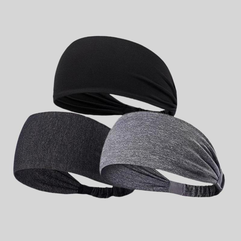 3pcs Solid Color Unisex Workout Headband, Multifunction Elastic and Breathable Sport Headband for Fitness Running Cycling Yoga, Gym Accessories