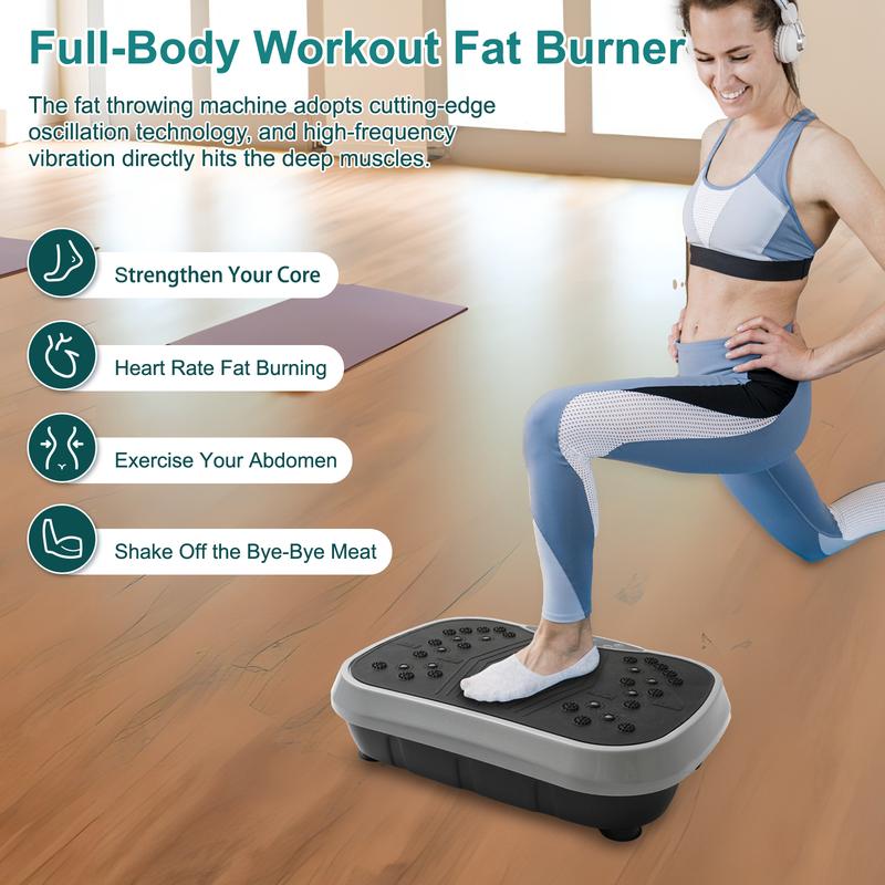 Vibration Plate Exercise Machine,Fat Shaking Machine， Lymphatic Drainage Machine, Whole Body Workout Vibration Platform，With Bluetooth + drawstring + music , 99 Speed ​​Adjustmentfor Wellness and Fitness