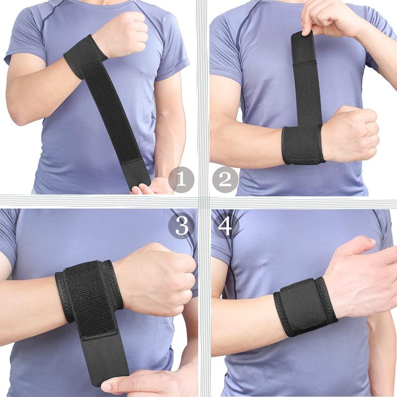 2 Pack Wrist Brace Adjustable Wrist Support Wrist Straps for Fitness Weightlifting, ,  , Wrist Wraps Wrist  Highly Elastic (Black)