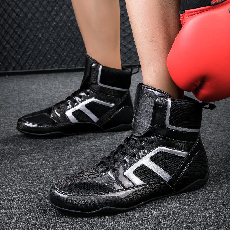 Professional Boxing Shoes, 1 Pair Unisex High Top Boxing Shoes, Breathable Comfortable Fighting Training Shoes, Footwear for Men & Women